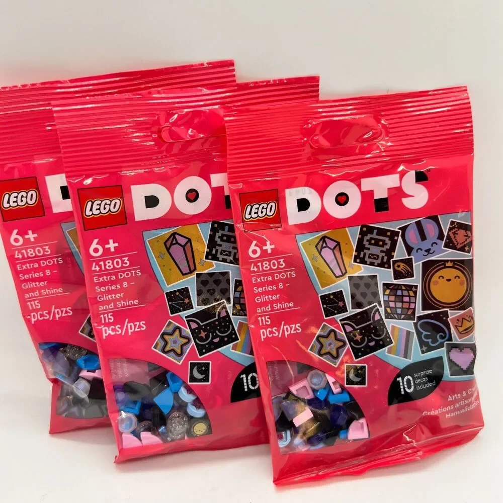 3 Packs of LEGO DOTS Extra DOTS Series 8 Glitter and Shine (41803) 115 Pcs each